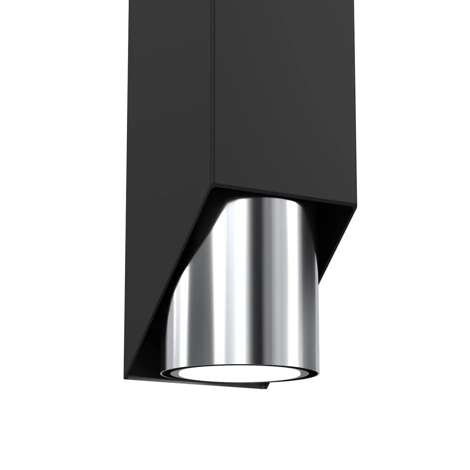 Wandleuchten|Flurlampen*Luminex Wandlampe in Schwarz Chrom GU10 stilvoll akzentuiert