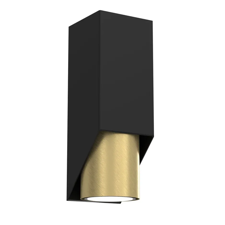 Wandleuchten|Flurlampen*Luminex Wandlampe in Schwarz Messing GU10 stilvoll akzentuiert