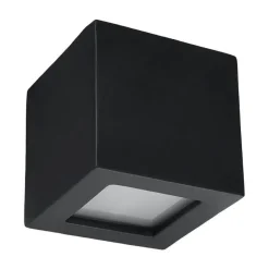 Sollux Wandlampe indirekt Up Down Schwarz Keramik eckig klein< Wandleuchten|Flurlampen