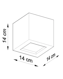 Sollux Wandlampe indirekt Up Down Schwarz Keramik eckig klein< Wandleuchten|Flurlampen