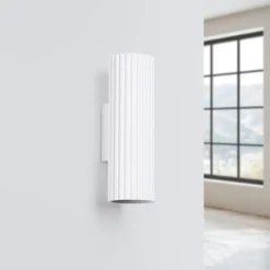 Sollux Wandlampe innen klein H: 20 cm Weiß 2x GU10 Up Down Alu< Flurlampen|Wohnzimmerlampen