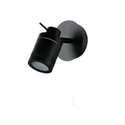Wohnzimmerlampen|Metall Lampen*Searchlight Wandlampe IP44 GU10 Ø 10 cm Schwarz matt verstellbar