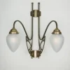 Wohnzimmerlampen|Küchenlampen*Berliner Messingleuchten Wandlampe Jugendstil Berliner Messing Glas B:55 cm E27