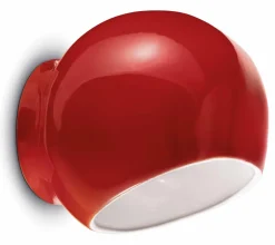 Wohnzimmerlampen|Keramiklampen*Ferroluce Wandlampe Keramik 21 cm breit Rot E27 rund Retro