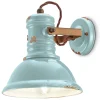Ferroluce Wandlampe Keramik E27 verstellbar Hellblau Shabby Industrial< Wohnzimmerlampen|Keramiklampen