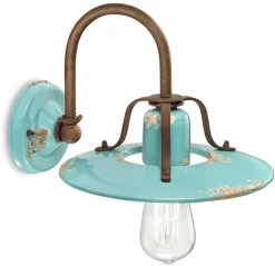 Ferroluce Wandlampe Keramik Metall E27 25 cm breit Vintage< Wohnzimmerlampen|Keramiklampen