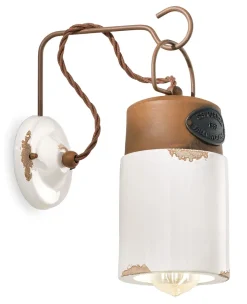 Ferroluce Wandlampe Keramik Metall E27 33 cm hoch Vintage< Wohnzimmerlampen|Keramiklampen