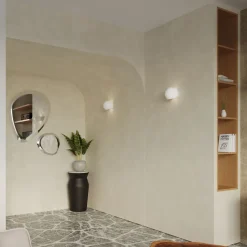 Keramiklampen|Küchenlampen*Sollux Wandlampe Keramik rund B: 17 cm klein Weiß E27 Up Down