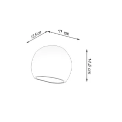 Keramiklampen|Küchenlampen*Sollux Wandlampe Keramik rund B: 17 cm klein Weiß E27 Up Down