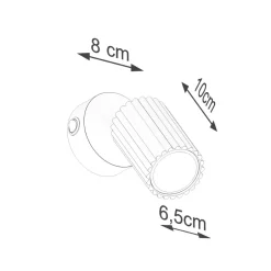 Sollux Wandlampe klein B: 8 cm Rot schwenkbar aus Aluminium GU10< Flurlampen|Wohnzimmerlampen