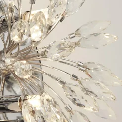 Wohnzimmerlampen|Schlafzimmer Lampen*Searchlight Wandlampe Kristall Metall H: 47 cm in Chrom Klar 4x G9