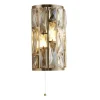 Searchlight Wandlampe Kristall mit Schalter H: 27 cm Art Déco FRANK< Wohnzimmerlampen|Glaslampen