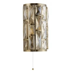Searchlight Wandlampe Kristall mit Schalter H: 27 cm Art Déco FRANK< Wohnzimmerlampen|Glaslampen