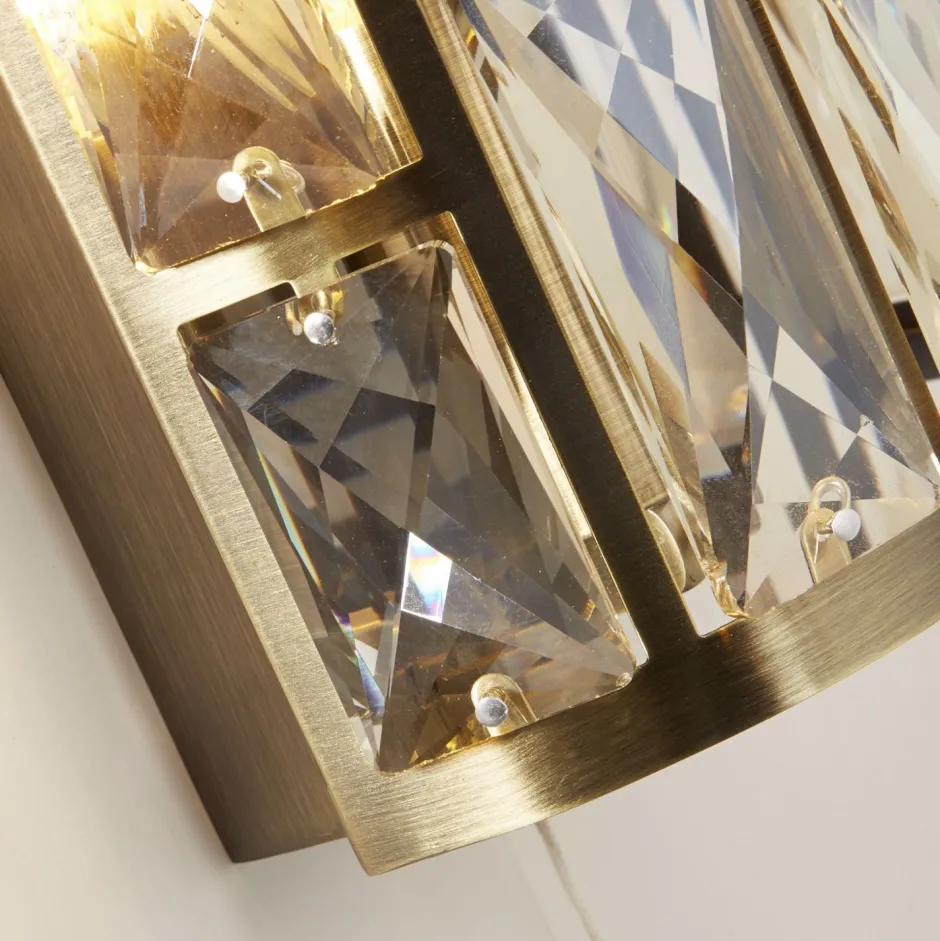 Searchlight Wandlampe Kristall mit Schalter H: 27 cm Art Déco FRANK< Wohnzimmerlampen|Glaslampen