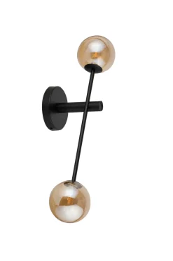 Sigma Wandlampe Kugel Bernstein Glas Metall blendarm T:17 cm< Wandleuchten|Küchenlampen