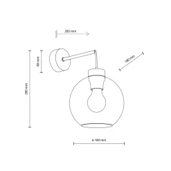 TK Lighting Wandlampe Kugel Schirm Glas E27 H: 28 cm B: 18 cm KALETE< Wandleuchten|Küchenlampen