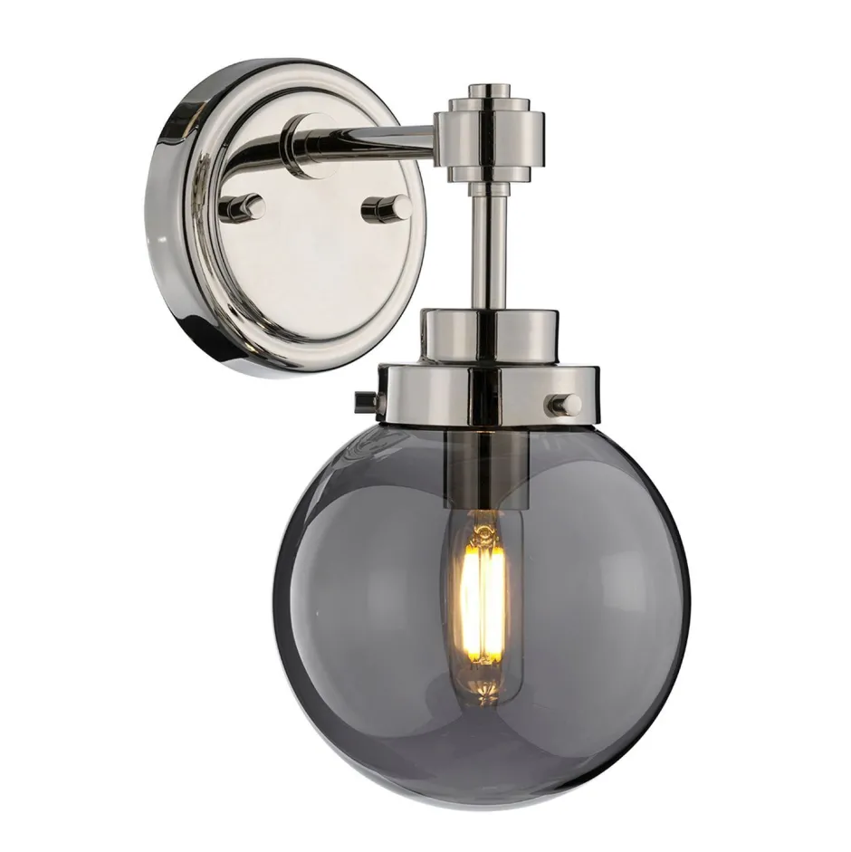 Elstead Wandlampe Kugel Schirm Grau Nickel E14 Retro Design< Wandleuchten|Wohnzimmerlampen