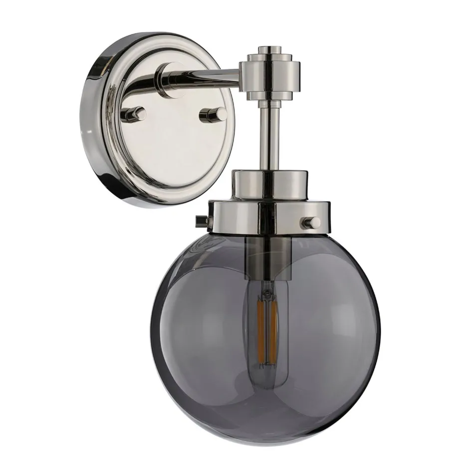 Elstead Wandlampe Kugel Schirm Grau Nickel E14 Retro Design< Wandleuchten|Wohnzimmerlampen