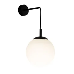 TK Lighting Wandlampe Kugelschirm Glas Metall H: 45 cm B: 18 cm E27< Wandleuchten|Küchenlampen