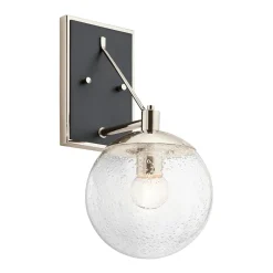 Elstead Wandlampe Kugelschirm Glas Metall E27 39,2 cm hoch< Wohnzimmerlampen|Küchenlampen