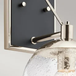 Elstead Wandlampe Kugelschirm Glas Metall E27 39,2 cm hoch< Wohnzimmerlampen|Küchenlampen