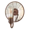 Wohnzimmerlampen|Glaslampen*Elstead Wandlampe LANA Bronze Antik Spiegel B:20cm Lampe