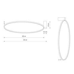 Led Lampen|Wandleuchten*Nowodvorski Wandlampe LED Schwarz 3000 K 660 lm Ø 60 cm Ring