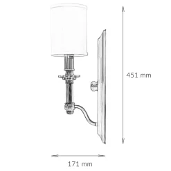 Elstead Wandlampe LUANA in Nickel B:11cm Design Lampe< Wandleuchten|Wohnzimmerlampen