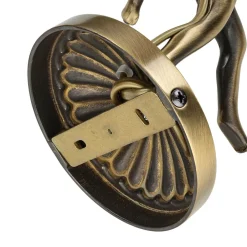 Glaslampen|Metall Lampen*Giovanni Battista Wandlampe Messing Antik Echt Jugendstil Putti