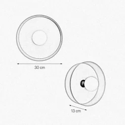 Wandleuchten|Flurlampen*Giovanni Battista Wandlampe Messing Eisen E27 D: 30 cm rund Schwarz Gold