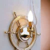 Laura Suardi Wandlampe Messing Glas Maritim Steuerrad Antik< Wandleuchten|Lampen Aus Aller Welt