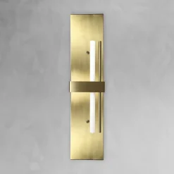 Wandleuchten|Badezimmer Lampe*Giovanni Battista Wandlampe Messing H: 80 cm groß massiv in Bronze hell für S14d