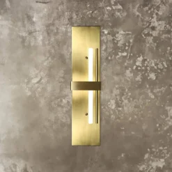 Wandleuchten|Badezimmer Lampe*Giovanni Battista Wandlampe Messing H: 80 cm groß massiv in Bronze hell für S14d