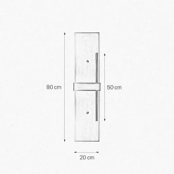 Wandleuchten|Badezimmer Lampe*Giovanni Battista Wandlampe Messing H: 80 cm groß massiv in Bronze hell für S14d