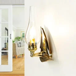 Wandleuchten|Flurlampen*Laura Suardi Wandlampe Messing Maritim Flur Bad Treppenhaus