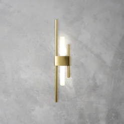 Wandleuchten|Badezimmer Lampe*Giovanni Battista Wandlampe Messing massiv H: 50,5 cm Art Déco für S14d