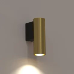 Nowodvorski Wandlampe Messing Schwarz GU10 R35 H: 12 cm Metall Modern< Wandleuchten|Flurlampen