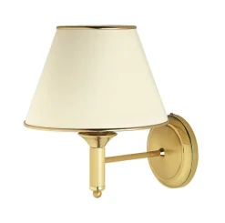 Jupiter Wandlampe Messing Stoff Schirm PENELO E27 Leuchte< Wandleuchten|Messinglampen