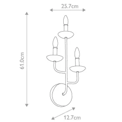 Wandleuchten|Schlafzimmer Lampen*Elstead Wandlampe Metall 61 cm hoch Weiß E14 3-flammig EIRA