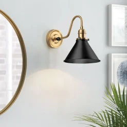 Elstead Wandlampe Metall E27 27,5 cm hoch Messing in antik Schwarz< Wandleuchten|Küchenlampen