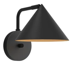 Wandleuchten|Küchenlampen*Elstead Wandlampe Metall E27 H: 21,3 cm mit Schalter Dimmer Schwarz