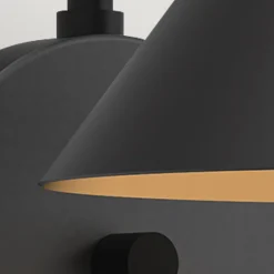 Wandleuchten|Küchenlampen*Elstead Wandlampe Metall E27 H: 21,3 cm mit Schalter Dimmer Schwarz