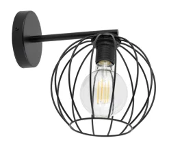 Sigma Wandlampe Metall E27 Schwarz Kugel Schirm RASHA< Wandleuchten|Küchenlampen