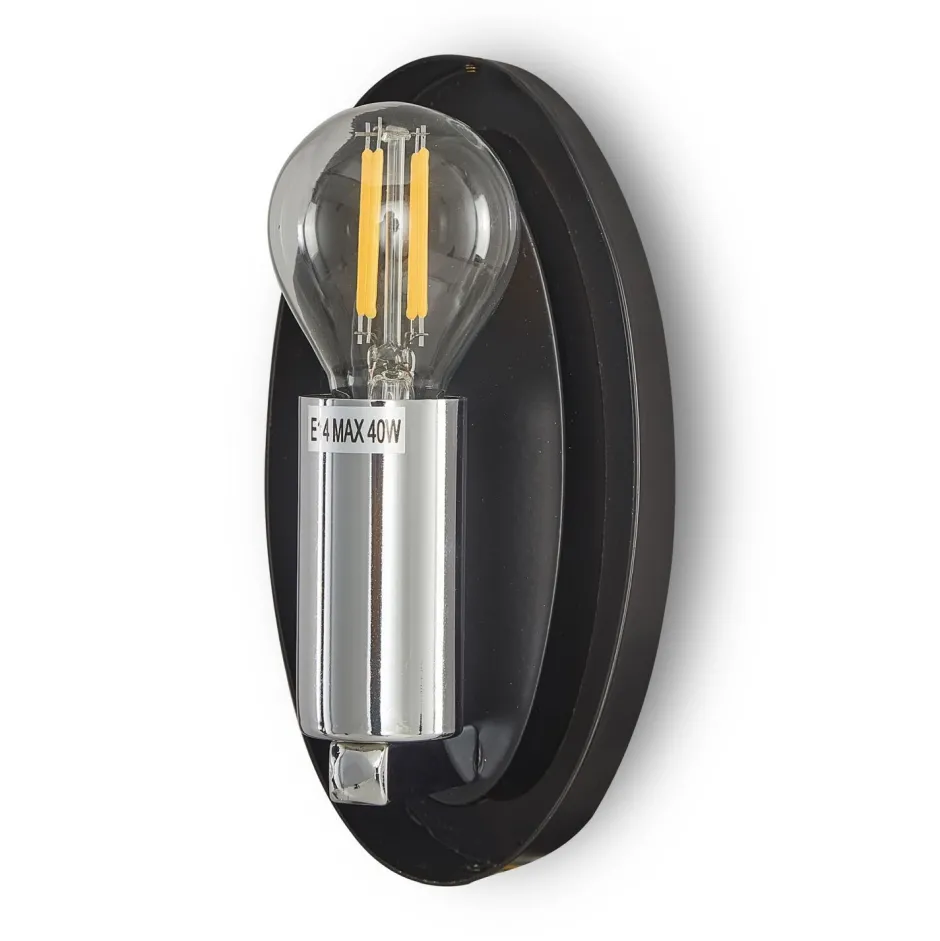 Maytoni Wandlampe Metall Glas 27,5 cm hoch Chrom glänzend E14< Wandleuchten|Flurlampen