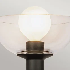 Elstead Wandlampe Metall Glas 29,2 cm hoch Schwarz E14 Modern< Wandleuchten|Glaslampen