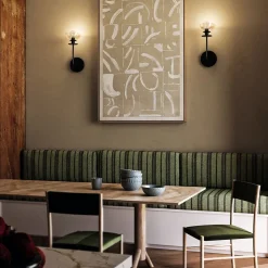 Elstead Wandlampe Metall Glas 29,2 cm hoch Schwarz E14 Modern< Wandleuchten|Glaslampen