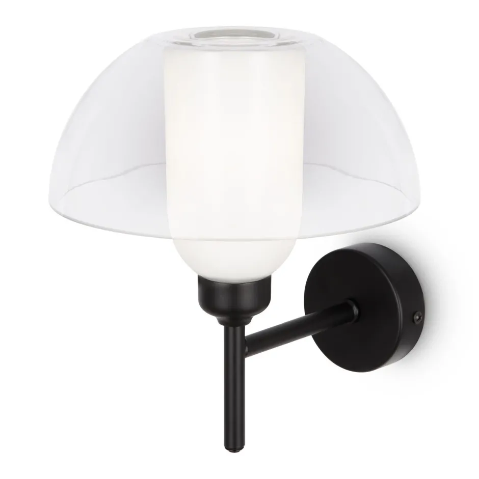 Maytoni Wandlampe Metall Glas 24,4 cm hoch Schwarz Weiß E14< Wandleuchten|Glaslampen