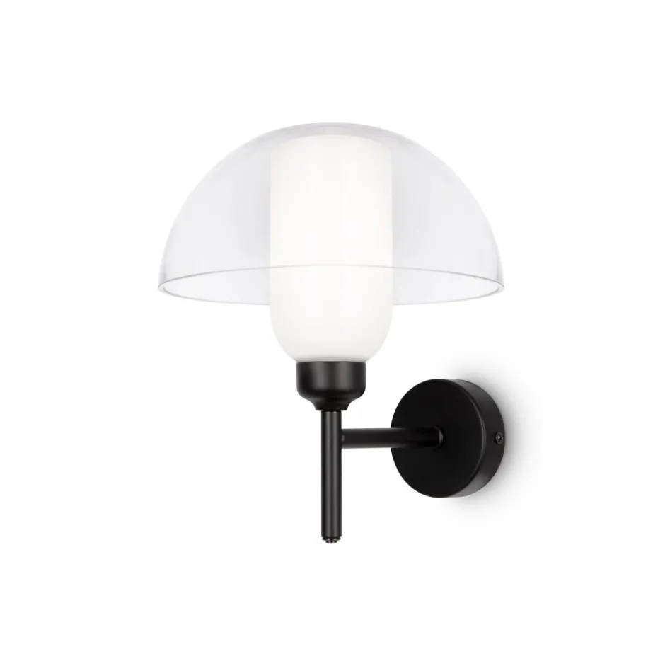 Maytoni Wandlampe Metall Glas 24,4 cm hoch Schwarz Weiß E14< Wandleuchten|Glaslampen