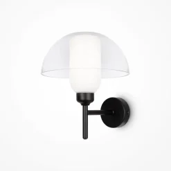 Maytoni Wandlampe Metall Glas 24,4 cm hoch Schwarz Weiß E14< Wandleuchten|Glaslampen