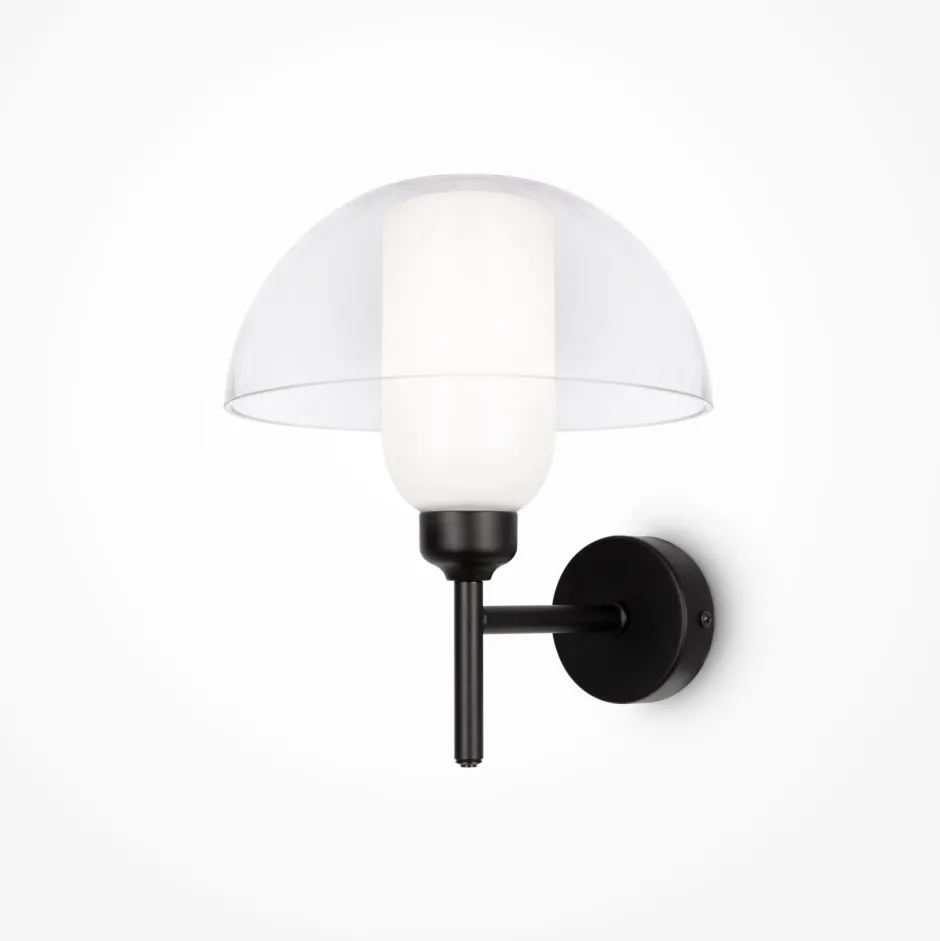 Maytoni Wandlampe Metall Glas 24,4 cm hoch Schwarz Weiß E14< Wandleuchten|Glaslampen